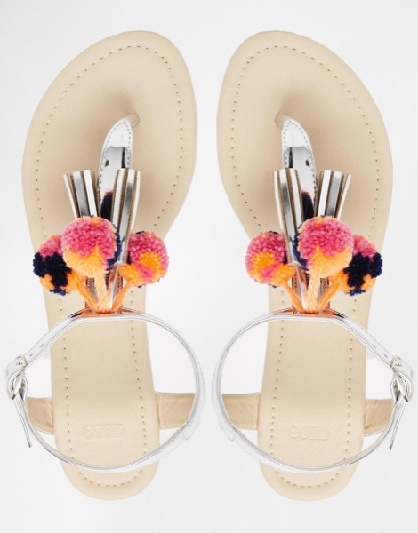 sandals pompon asos