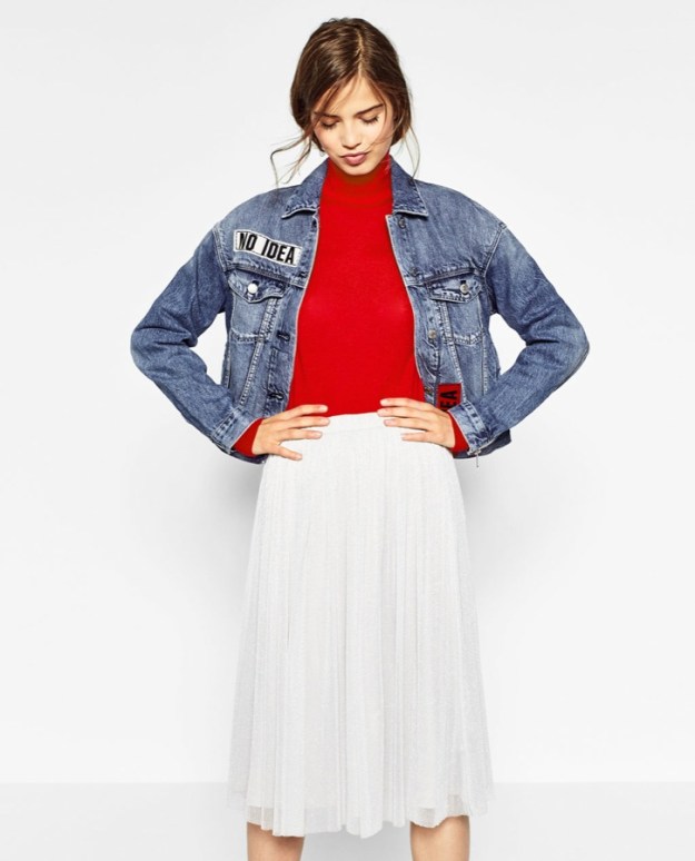 falda tul zara blanca