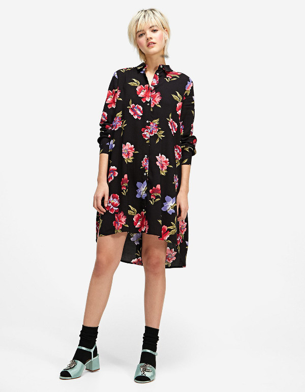 vestido camisero flores