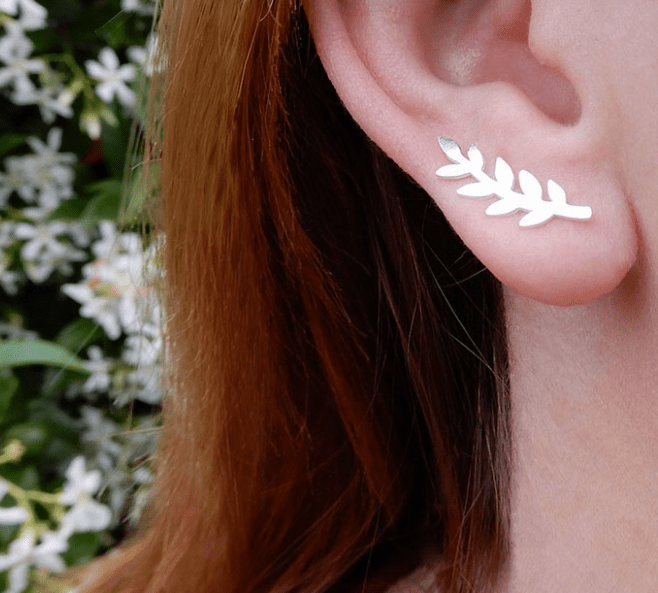 pendientes trepadores plata