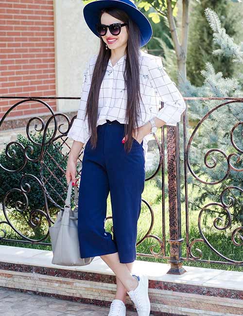 culotte azul y camisa