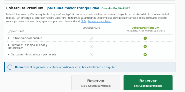 cobertura premium rentalcars